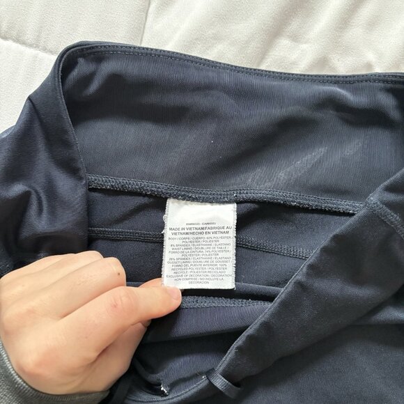 Nike Womens Running Capri Cropped Pants Leggings Black Blue Drawstring - Picture 7 of 9